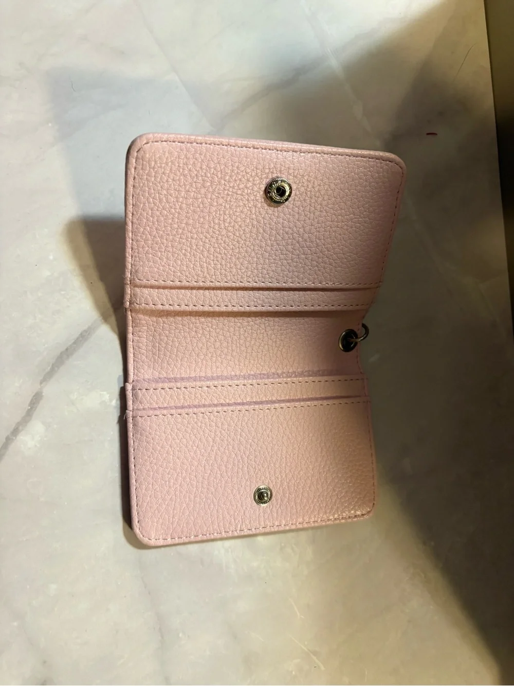 Steven Madden Pink Leather Card Holder Keychain -